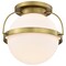 Nuvo Lakeshore 1-Light Large Flush Natural Brass White Opal Glass 60/7782 - alternate 3